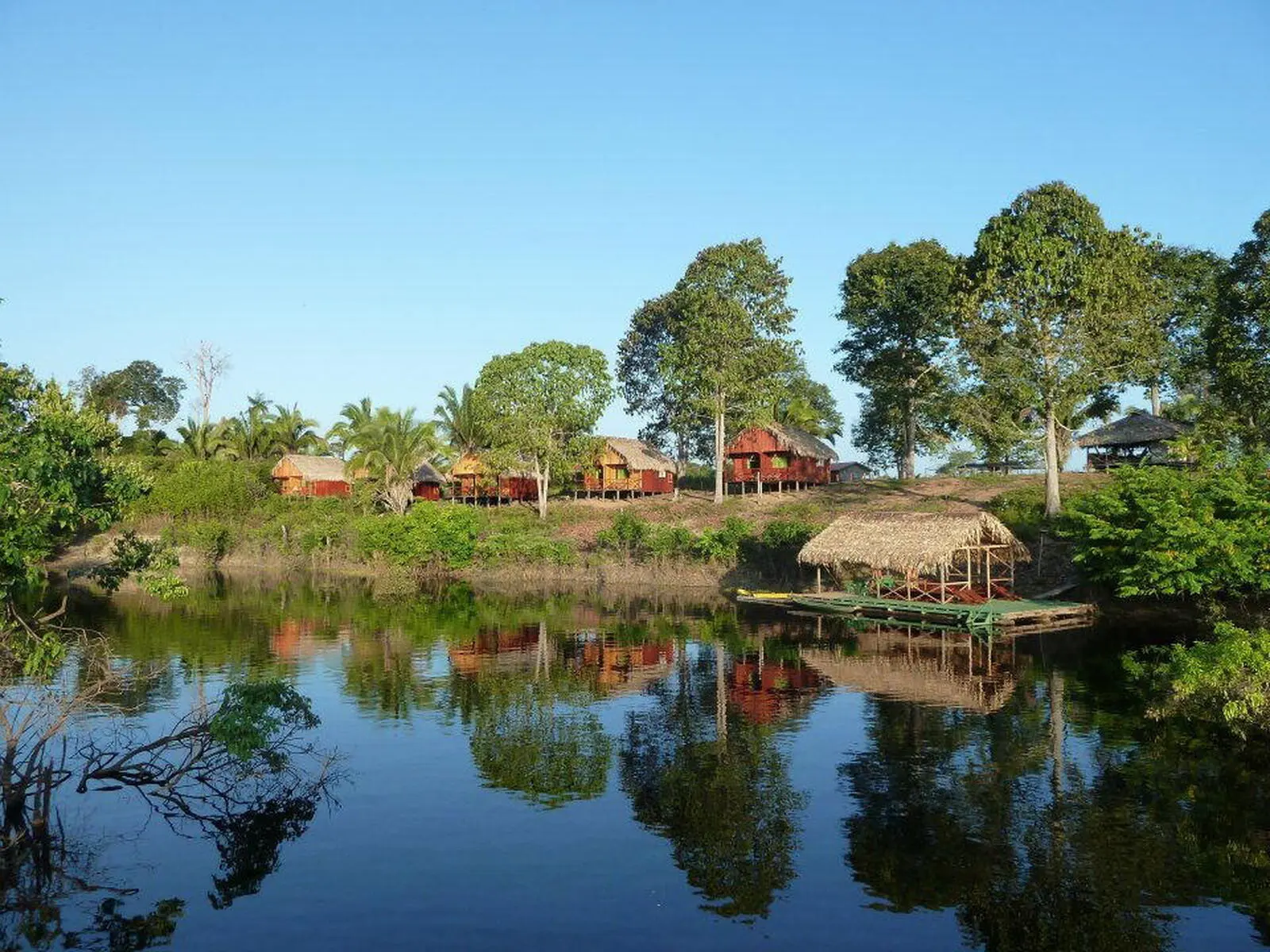 Per Boot geht es ca. 100 km durch den Urwald zu Ihrer Amazonas-Lodge