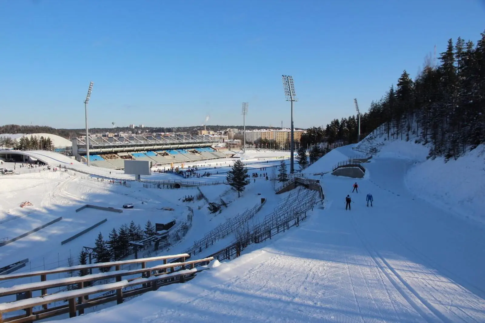 Schlussabfahrt ins Stadion von Lahti - ein weltmeisterliches Gefühl
