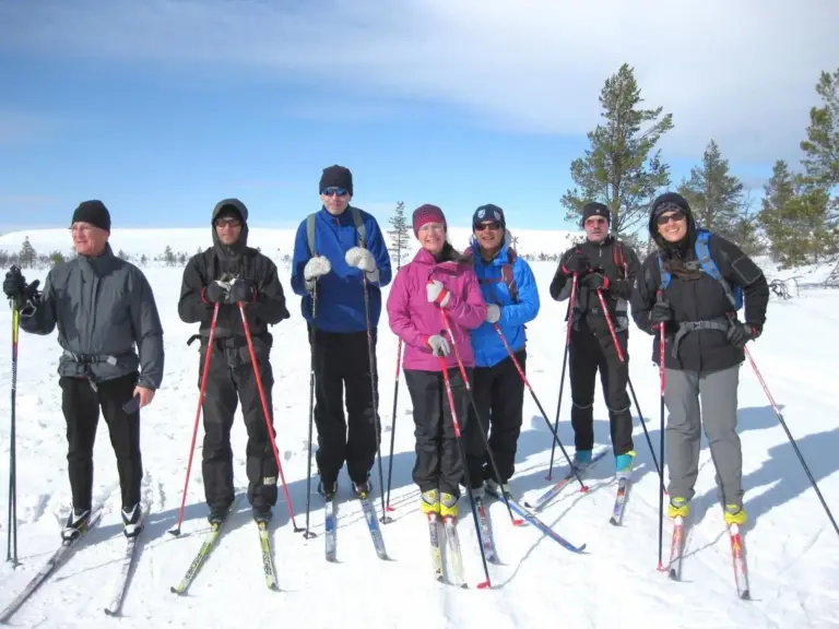 Unsere Skigruppe am Ende eines traumhaften Tourentages