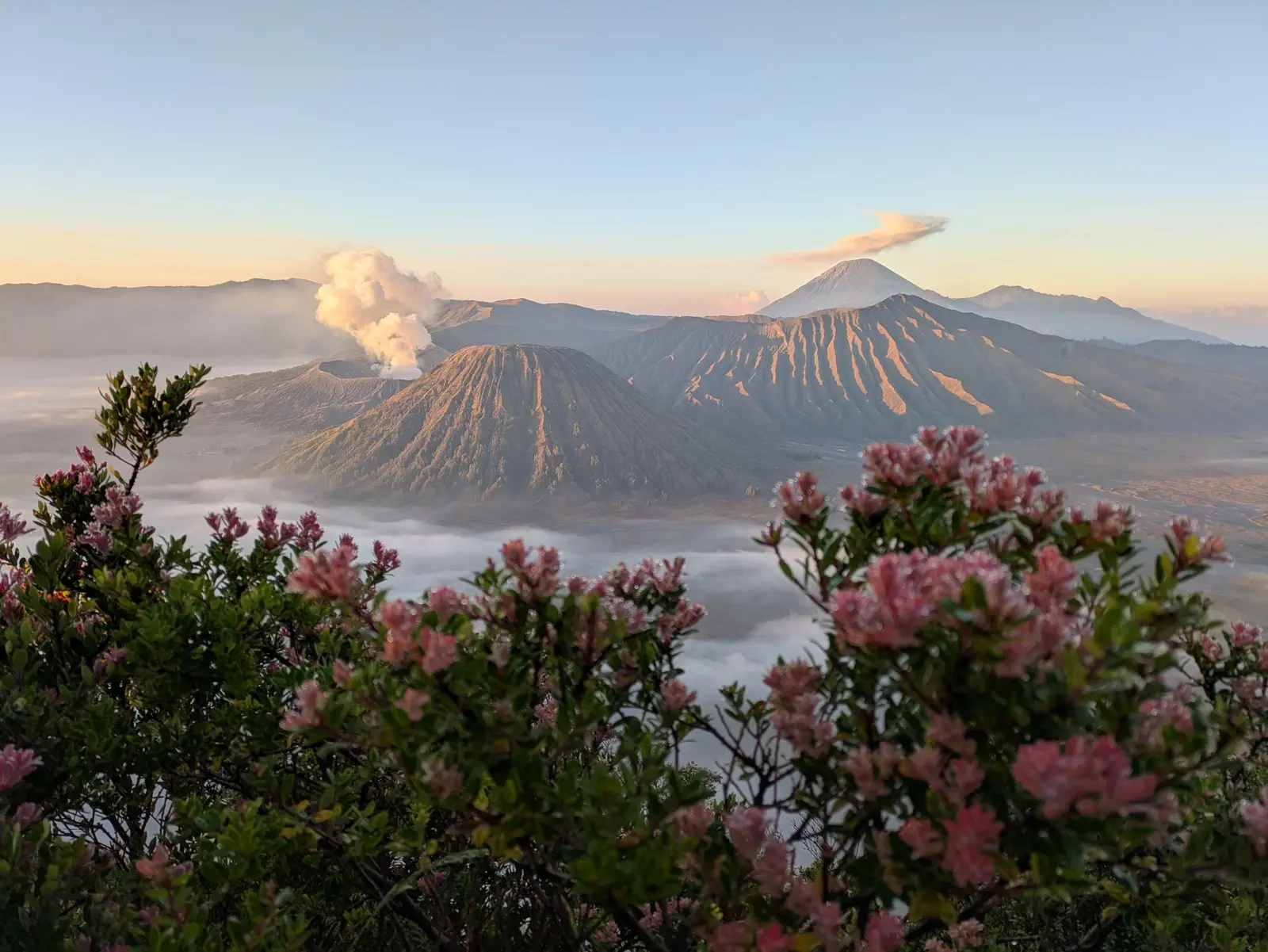 Mt. Bromo ist bekannt für seine faszinierenden Lichtspiele