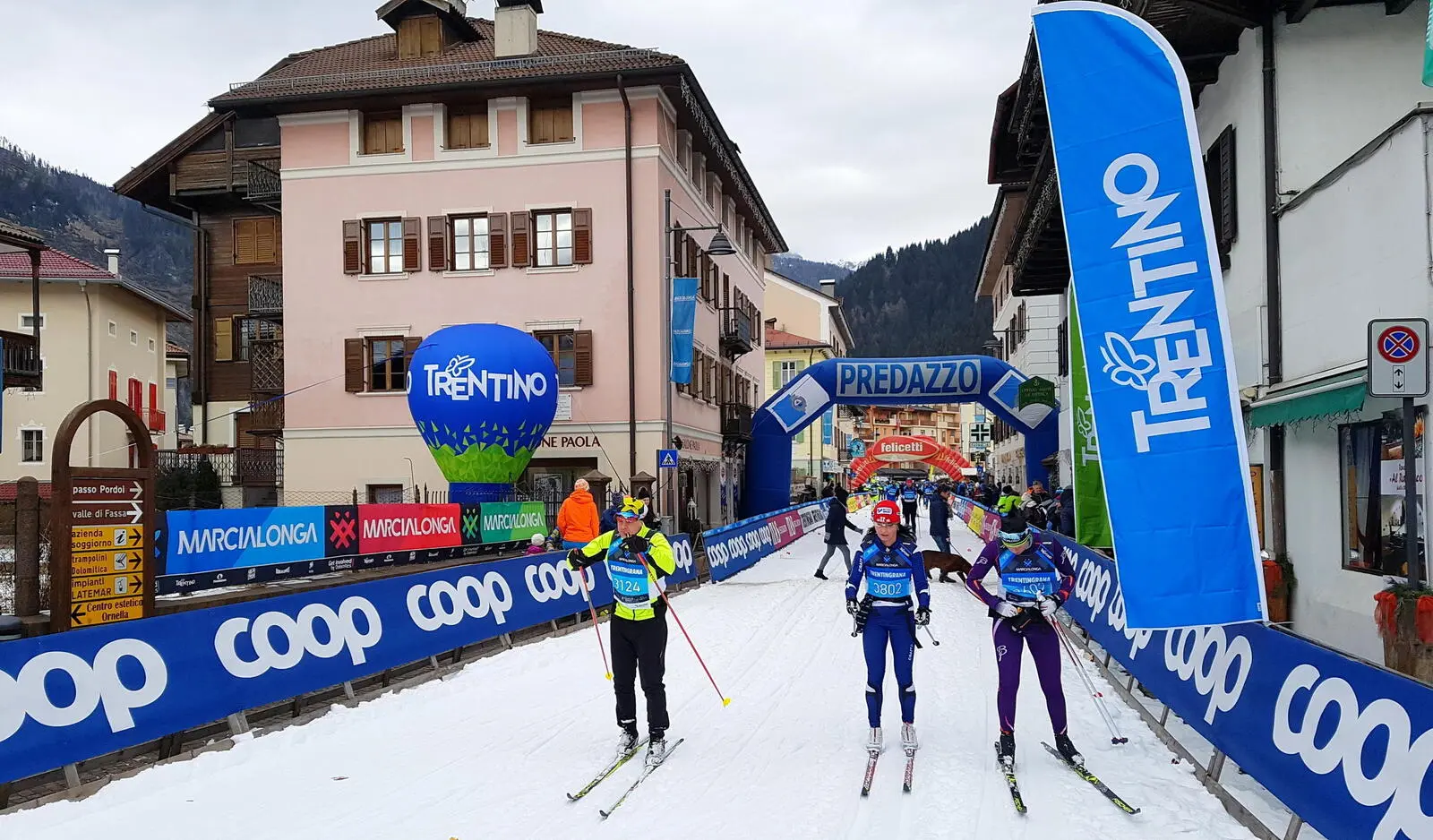 In Predazzo endet die Marcialonga "light" Variante über 45 km