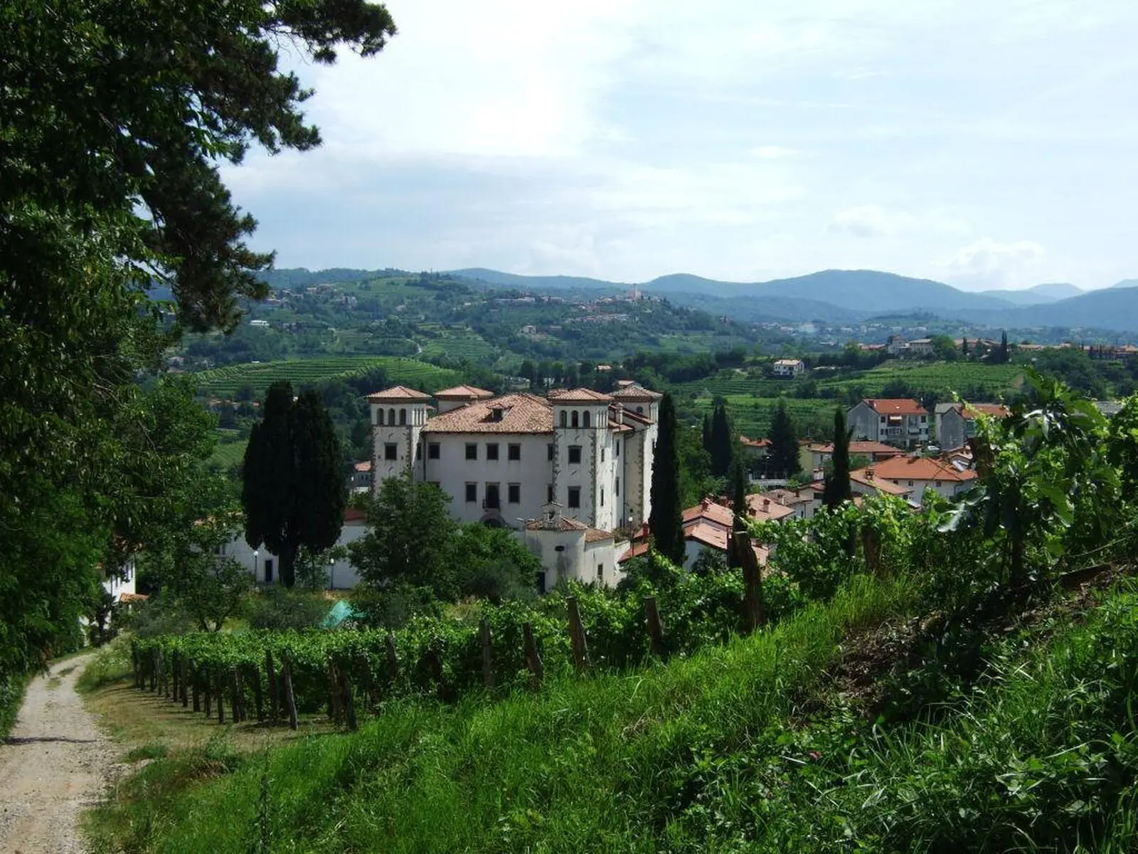 Das Rennaissanceschloss Dobrovo befindet sich inmitten der Weinberge
