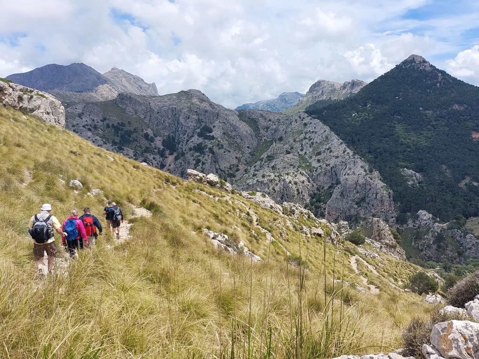 Abstieg vom Cornador ins L'Ofre-Tal duch eine vielseitige Landschaft