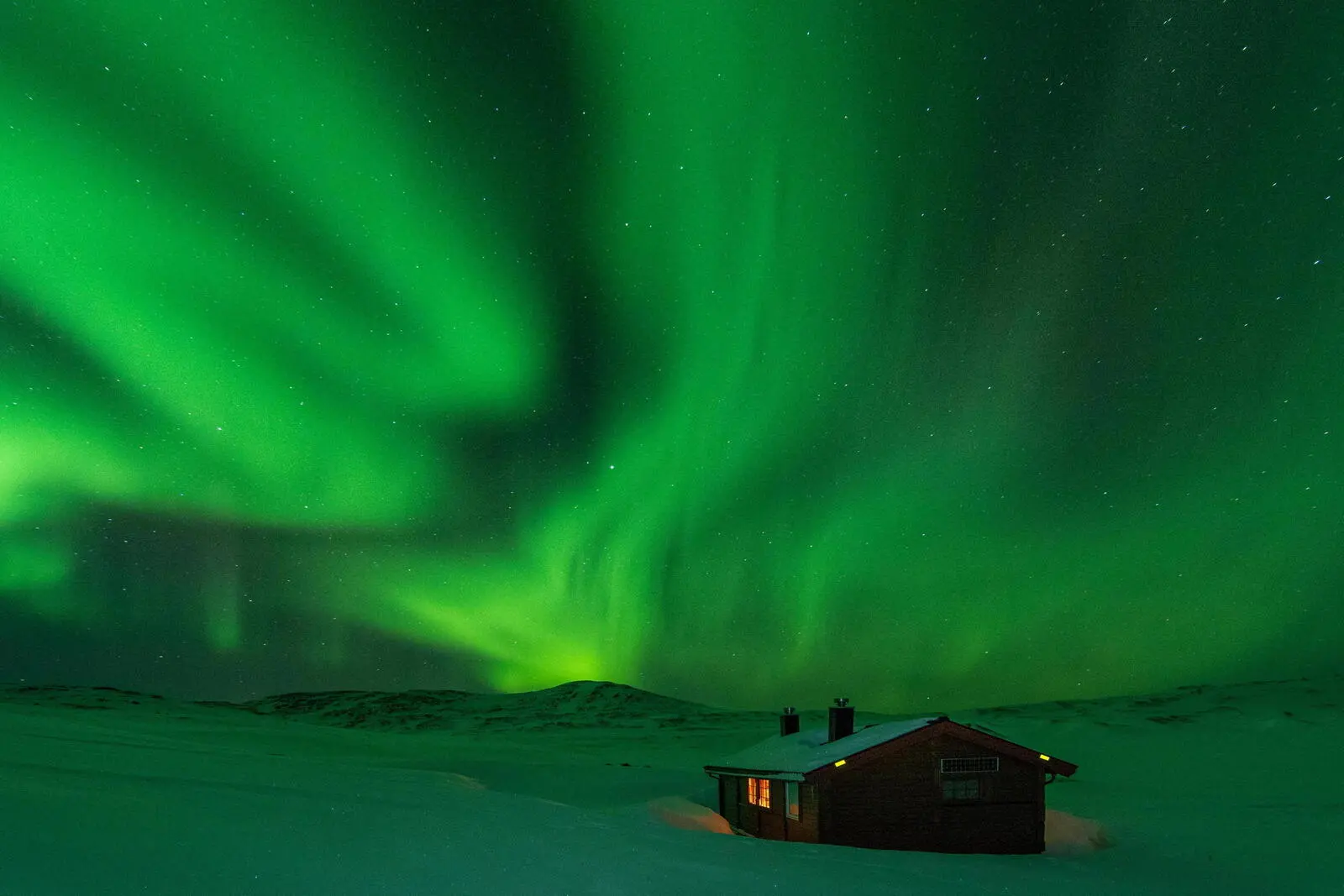 Und in der Nacht die wunderbaren Polarlichter
