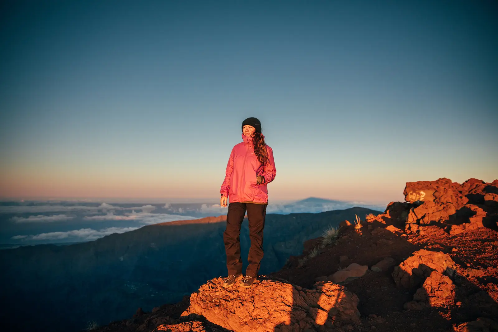 Sonnenaufgangsstimmung am Piton des Neiges (Foto: Amelie Blondiaux)
