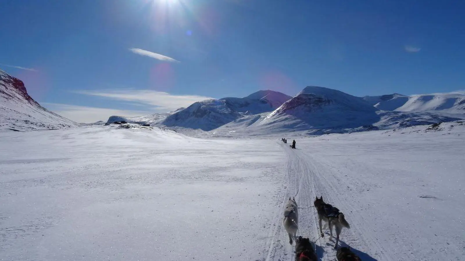 Der Kungsleden ist eine atemberaubend schöne Kulisse für eine Huskytour