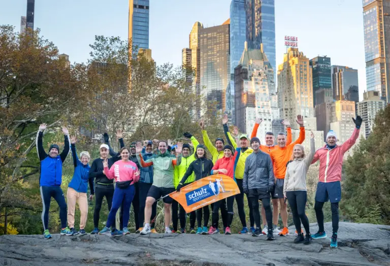 In kleiner Runde beim größen Marathonevent der Welt
